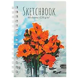 Скетчбук А5 60л "Маки" 120г/м2, тв. обложка, софт. тач, евроспираль