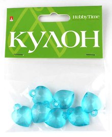 Кулон «Сердце», полупрозрачный, 18х22.5х7 мм, 7 штук, 5 цветов, Альт