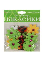 Декоративные наклейки из фетра Цветы Лето (2-093/04) (3 вида) (упаковка)