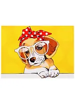 Набор д/творчества Рыжий кот Холст с красками 22х30см по номерам Собачка в очках ХК-3672