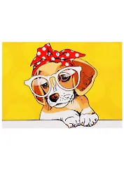 Набор д/творчества Рыжий кот Холст с красками 22х30см по номерам Собачка в очках ХК-3672