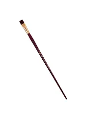 Кисть художественная Вернисаж, синтетика бордовая, плоская, длинная ручка №10, Гамма