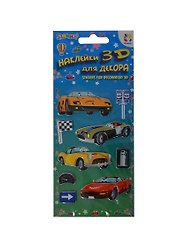 Наклейки для декора 3D HOBBY Машины/Вертолеты (481036) (185-0417) (4 дизайна)