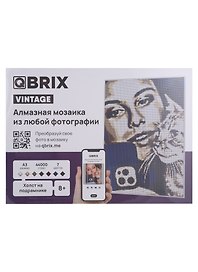 Набор для творчества Mozabrick. Алмазная фото-мозаика «QBRIX - Vintage», А3, 7 цветов, на подрамнике
