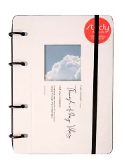 Тетрадь 120л кл. "Sky", белый, на кольцах, шелкография, верт.резинка, обл. кож.зам