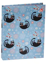 Записная книжка А6 80л "Черные котики" 7БЦ, с поролоном, мат.лам., блестки, Listoff