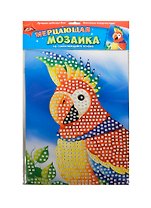 Самокл. мерцающая мозаика из мягк. пласт. Попугай 2 (С1573-25) (набор для/творчества) (упаковка)