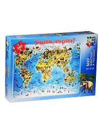 Карта-пазл «Мир Животные и растения» 260 элементов, Геодом