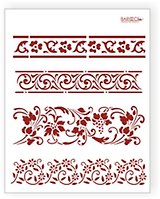 Трафарет пластиковый многоразовый Бордюр полевые цветы (20х25) (Л-043)