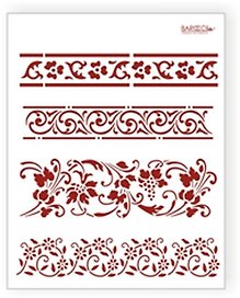Трафарет пластиковый многоразовый Бордюр полевые цветы (20х25) (Л-043)