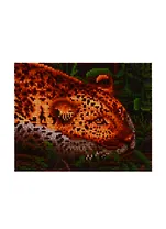 Алмазная мозаика ТМ Рыжий Кот 22х32см с подрамником с полным заполнением (класс.)  (16 цв.) ЗАТАИВШИЙСЯ ЛЕОПАРД (Арт. AC22103)
