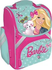 Рюкзак школьный "Barbie" 33*25*13см, уплотн.спинка, голубой, Barbie