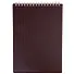 Блокнот А5 80л кл. "VELVET" бордо, пласт.обл, спираль - 0