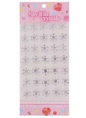 Стразы-снежинки, 35шт, 10,5 х 22 см, белые