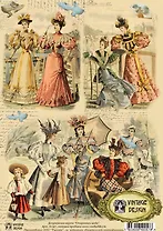 Декупажная карта Старинная мода (S-057) (упаковка)