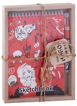 Скетчбук А5 60л "Аниме. Красный" +ручка гелевая синяя, подар.уп.
