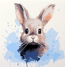 Картина-раскраска по номерам «Малыши-животные. Красочный зайчонок», 20 х 20 см, Рыжий Кот