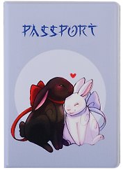 Обложка для паспорта Аниме Кролики с сердечком (ПВХ бокс)