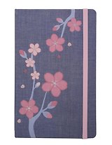 Книга для записей А5, 88 листов в линейку "Le Sakura Large", синяя, обложка текстиль, Moleskine