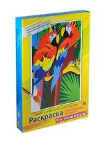 Набор Раскраска по номерам Птицы (Р-3865) (краски 12цв.) (+2эскиза) (+кисть) (Рыжий кот)