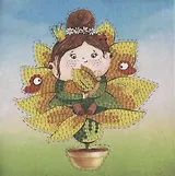 Алмазная мозаика MAZARI Открытка своими руками Принцесса 15х15 см, ОПП-упаковка