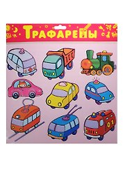 Трафарет, Дрофа, Наземный транспорт, пластиковый, в блистере