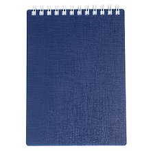 Блокнот А6 80л кл. "CANVAS" синий, пласт.обл, спираль