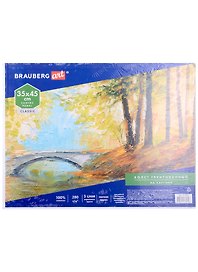 Холст на картоне 35*45см грунтованный, 100% хлопок, мелкое зерно, BRAUBERG ART CLASSIC
