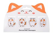 Магнитные закладки «Котовые иллюстрации» (белый кот) (4 шт.)