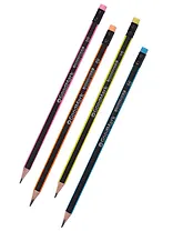 Карандаш GoodMark, Neon, чернографитный HB с ластиком, в ассортименте