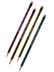 Карандаш GoodMark, Neon, чернографитный HB с ластиком, в ассортименте