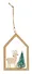 Новогоднее подвесное украшение Олень с елкой в домике (12х8см) (дерево) (12-06942-NY-4) - 1