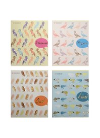 Тетрадь 48л кл. "Birds pattern" мелов.картон, выб.лак, фольга, ассорти, Silwerhof