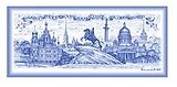 Сувенир, Акм, Магнит, Медный всадник, "Спас- на- Крови, Исаакиевский собор", 4х9 см, металлический, под гжель