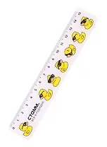 Линейка 15см пластик, "Утки", волнистый край, подвес