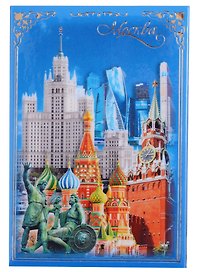 ГС Магнит закатной 55х80мм с тиснением Москва Коллаж синяя рамка