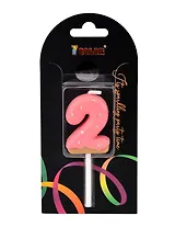 Свеча для торта Цифра 2 Глазурь розовая (4см) (блистер) (12-7color-candle_2)