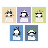 Тетрадь 18л лин. "Панда" мел.картон, офсет 60г/м2, поля, ассорти