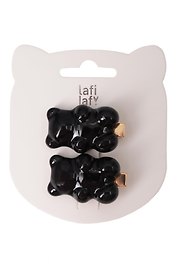 Набор заколок Мишки черные (2шт) (пластик) (3,5см) (12-Ava-4) (Lafilaf)