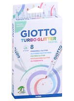 Фломастеры Giotto, Turbo Glitter Pastel, 8 цветов