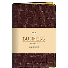 Ежедневник дат. 2027г. А6 176л "BUSINESS PREMIUM. Impact" темно-коричневый, иск.кожа, обл.поролон, мет.уголки, тонир.блок, зол.торец, 2 ляссе
