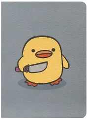 Записная книжка А7 30л кл. "Уточка с ножом" сшивка, тонир.блок