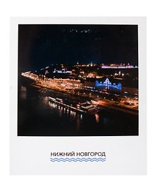 Открытка одинарная "Ночная набережная Нижний Новгород" Магни Арт