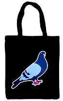 Сумка-шоппер на молнии Голубь (38х35) (текстиль, флис)