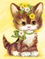 Холст с красками 17х22по номерам в кор.  (14цв.) МИЛАЯ КОШЕЧКА (Арт. ХК-3597)