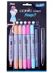 Набор маркеров Copic Ciao "Манга 7", 5 цветов + мультилинер 0.3 мм