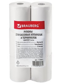 Чековая лента, 80 х 61 х 54 м, термо, Brauberg