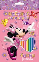 Карандаши цветные 18цв "Minnie Mouse Club House for girls" к/к, подвес, Disney