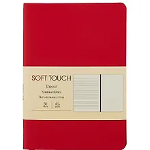Записная книжка «Soft Touch. Пламенный красный» А6, 80 листов в точку, экокожа, Listoff