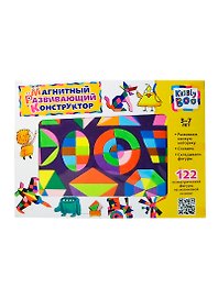 Конструктор, Kribly Boo, Магнитный развивающий конструктор, 122 детали.